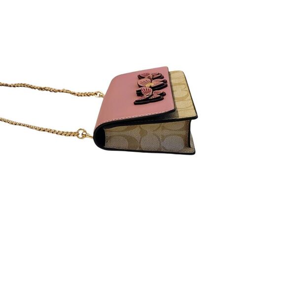 Coach Flap Belt Bag In Signature Canvas With Butterfly Applique & Gold Chain - Picture 6 of 12